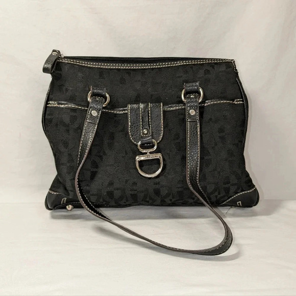 Etienne Aigner black signature canvas shoulder bag - Picture 1 of 9